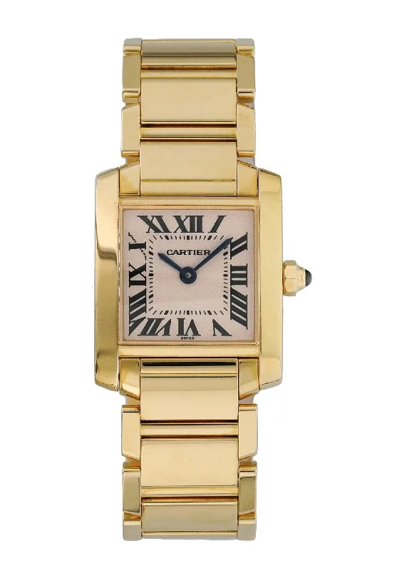 Cartier Tank Franciase 1820 Yellow Gold Laides Watch-Cartier C de Cartier 18k Gold Bracelet