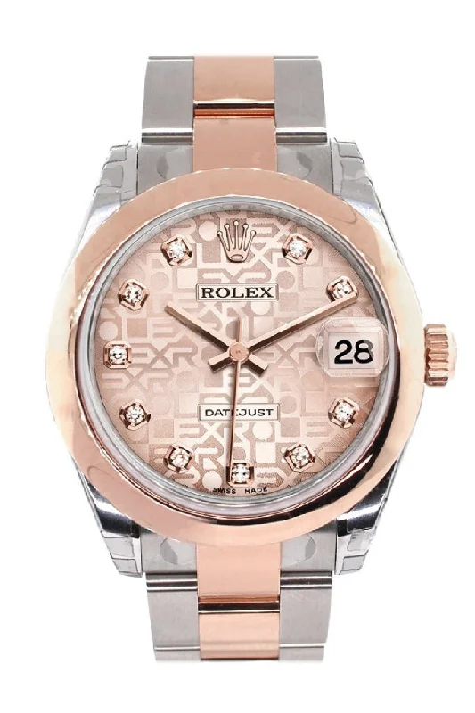 Rolex Datejust 31 Pink Jubilee Diamond Dial 18K Rose Gold Two Tone Ladies Watch 178241-Rolex Daytona 116520 White Dial Watch