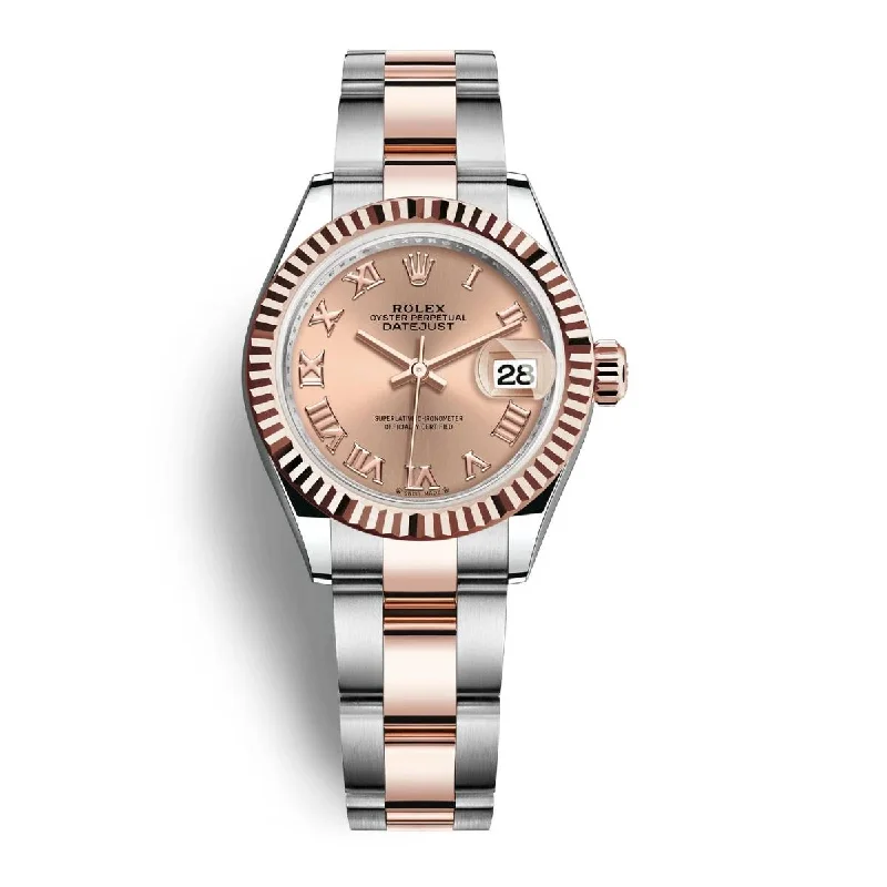 Rolex Lady-Datejust 28mm - Ref: 279171-0026 - Rose Roman Dial, Two Tone Stainless Steel & 18K Rose Gold Oyster Bracelet Women's Watch-Rolex Explorer 40mm Watch