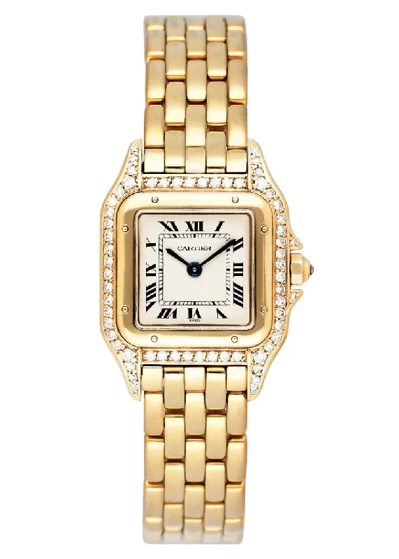 Cartier Panthere 8669 Diamond 18K Yellow Gold Ladies Watch-Cartier Tank Watch with Automatic Movement