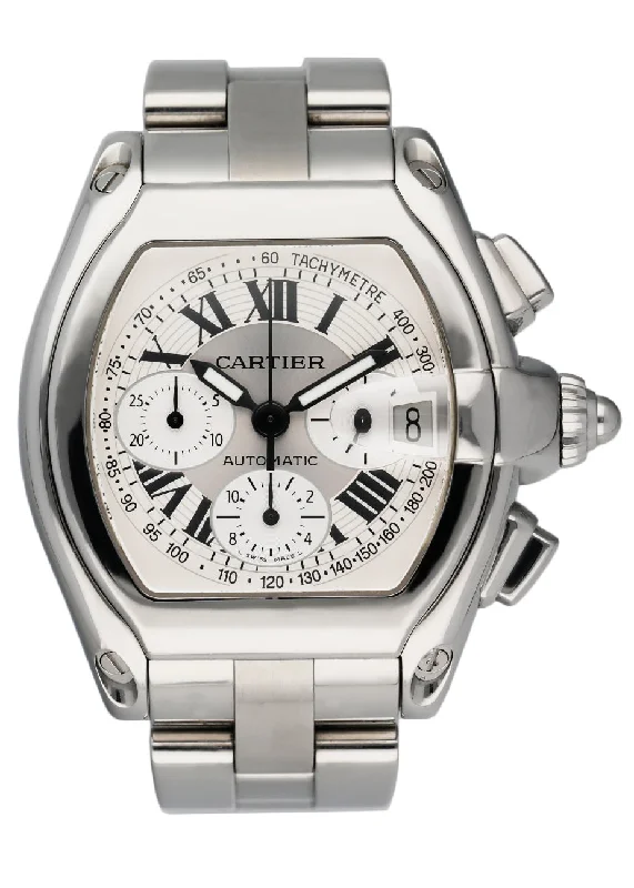 Cartier Roadster XL 2618 Sliver Dial Mens Watch-Cartier Santos de Cartier Medium Watch