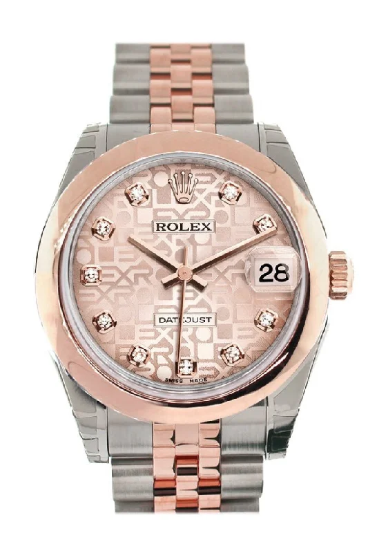 Rolex Datejust 31 Pink Jubilee Diamond Dial 18K Rose Gold Two Tone Ladies Watch 178241-Rolex Day-Date 40mm Yellow Gold President Watch