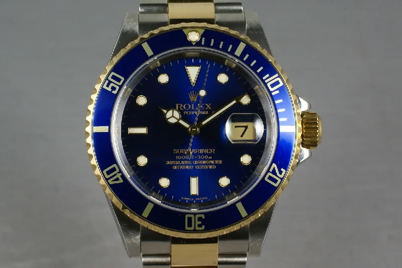 Rolex Submariner 18K/SS Blue Dial 16613 with Box and Papers-Rolex Sea-Dweller Deepsea Watch