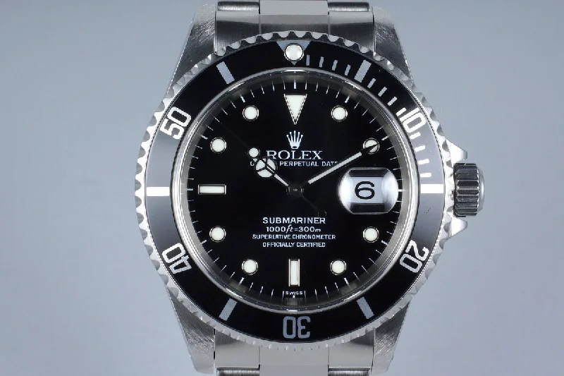 1999 Rolex Submariner 16610 with Box and Papers-Rolex Submariner 114060 No Date Black Dial Watch