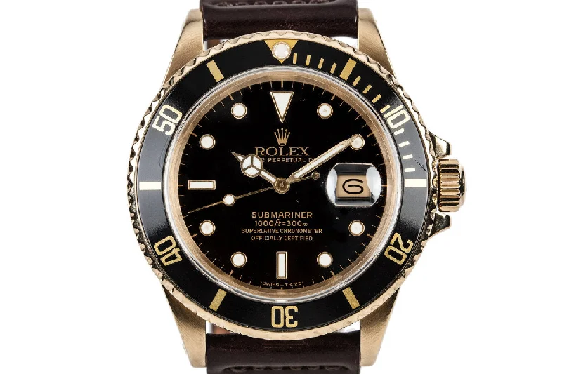 1986 Rolex 18K Gold Submariner 16808-Rolex GMT-Master II Batman Watch