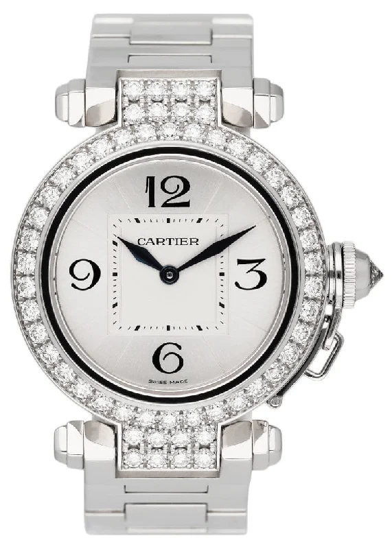 Cartier Pasha WJ11924G Rhodiumized White Gold Ladies Watch-Cartier Tank Solo 35mm Watch