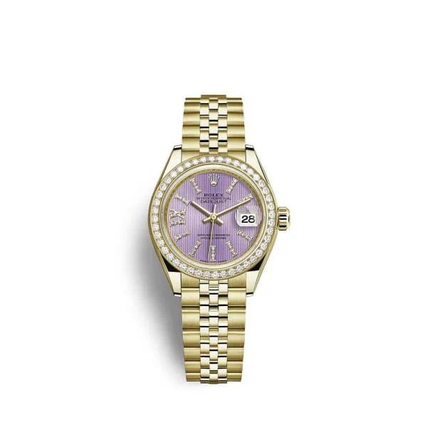 Rolex Lady Datejust 28mm - Ref: 279138rbr-0011 - Purple Dial, 18K Yellow Gold Jubilee Bracelet Women's Watch-Rolex Yacht-Master 42mm Watch