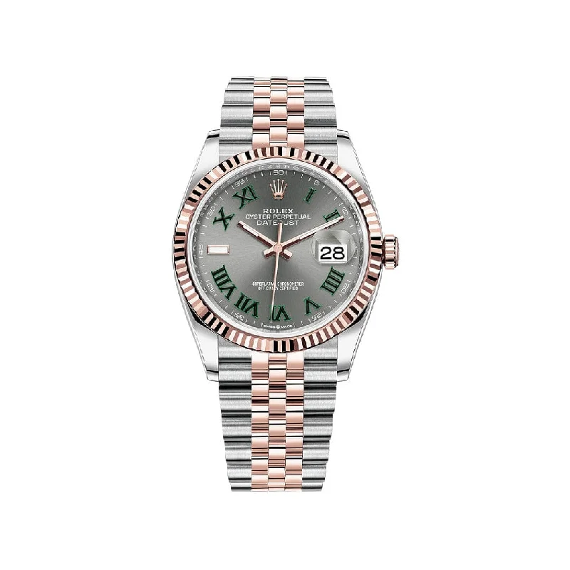 Rolex Datejust 126231 'Wimbledon' Stainless Steel Rose Gold Slate Dial-Rolex GMT-Master II 126710BLRO Pepsi Dial Watch