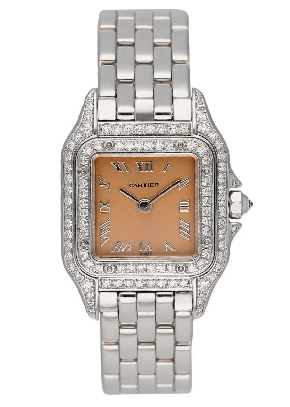 Cartier Panthere WF3259F3 Salmon Dial White Gold Diamond Ladies Watch-Cartier Juste un Clou 18k Yellow Gold Bracelet