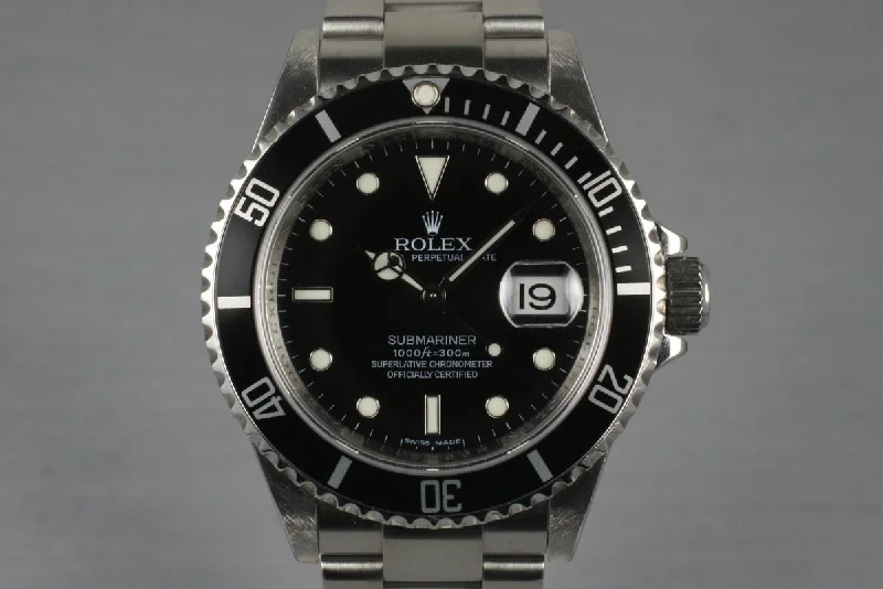 2007 Rolex Submariner 16610T-Rolex Submariner 16610 Black Dial Watch