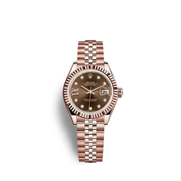 Rolex Lady Datejust 28mm - Ref: 279175-0004 - Chocolate Dial, 18K Rose Gold Jubilee Bracelet Women's Watch-Rolex Day-Date 40mm Platinum Watch