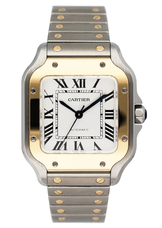 Cartier Santos De Cartier 4075 Midsize Two-Tone Ladies Watch Box Papers-Cartier Tank Solo Quartz Watch