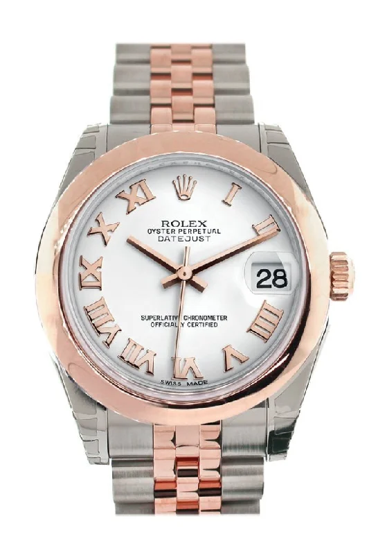 Rolex Datejust 31 White Roman Dial 18K Rose Gold Two Tone Jubilee Ladies Watch 178241 Pre-owned-Rolex GMT-Master II Root Beer Watch