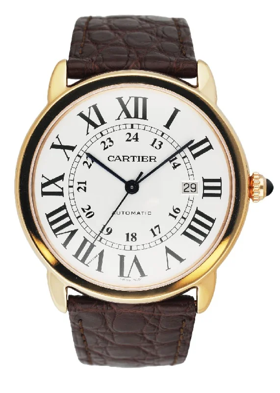 Cartier Ronde Solo W6701009(3516) 18K Rose Gold XL Men's Watch-Cartier Santos 18k Gold Watch