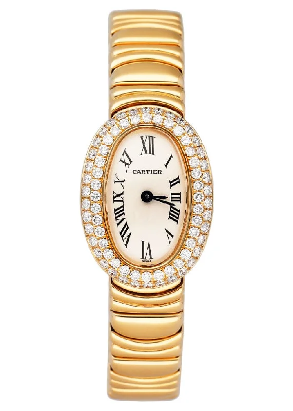 Cartier Baignoire WB5094D8 Diamond 18K Yellow Gold Ladies Watch-Cartier Ronde de Cartier 36mm Watch