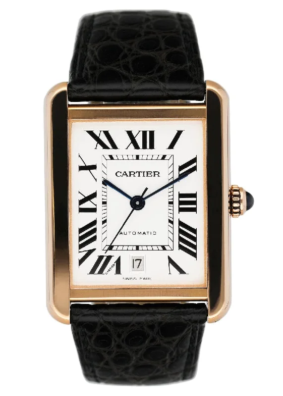 Cartier Tank Solo XL W5200026 18K Rose Gold Mens Watch Box Papers-Cartier Tank American Watch