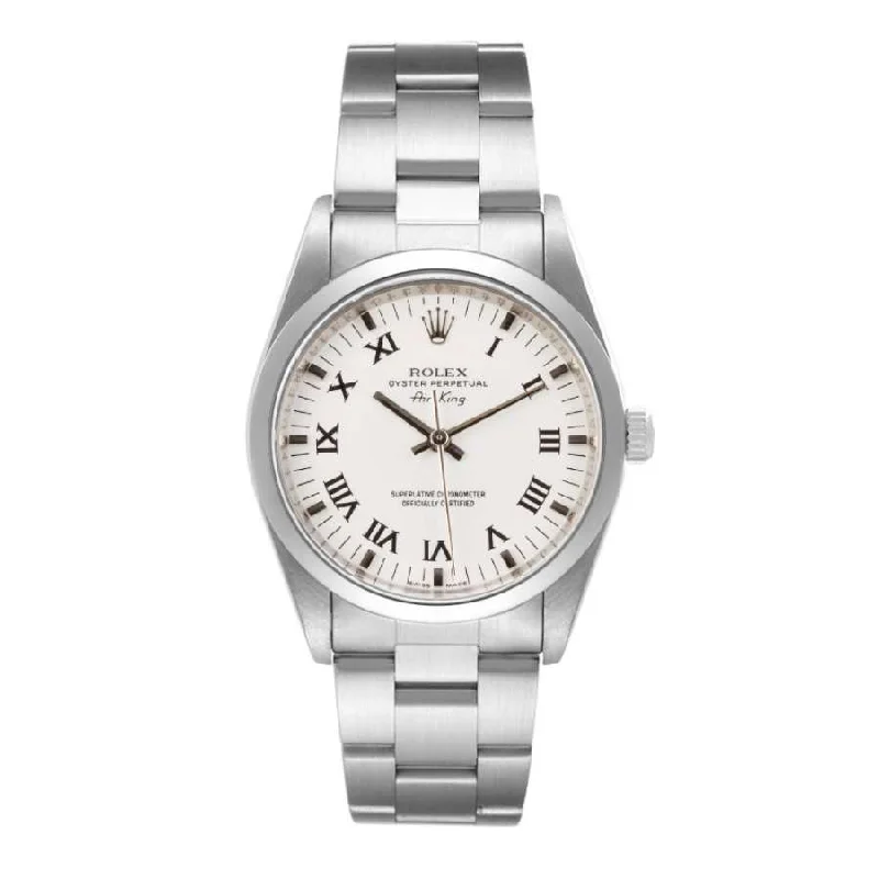 Rolex Air King 34mm - Ref: 114200 - White Roman Dial Stainless Steel Oyster Bracelet Watch-Rolex Explorer II 216570 Watch