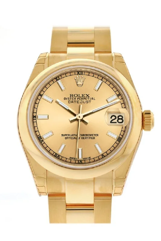 Rolex Datejust 31 Champagne Dial 18K Yellow Gold Ladies Watch 178248 Pre-owned-Rolex Explorer 39mm Watch Sale