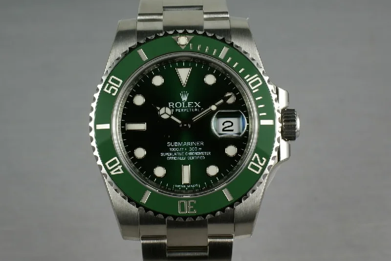 Ceramic Rolex GREEN Submariner 116610V  Box and Papers Brand New-Rolex Milgauss 116400GV Green Crystal Watch