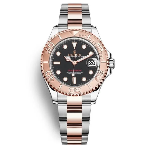 Rolex Yachtmaster 37mm - Ref: 268621-0004 - Black Dial, Two Tone Stainless Steel & 18K Rose Gold Oyster Bracelet Watch-Rolex Milgauss Green Crystal Watch