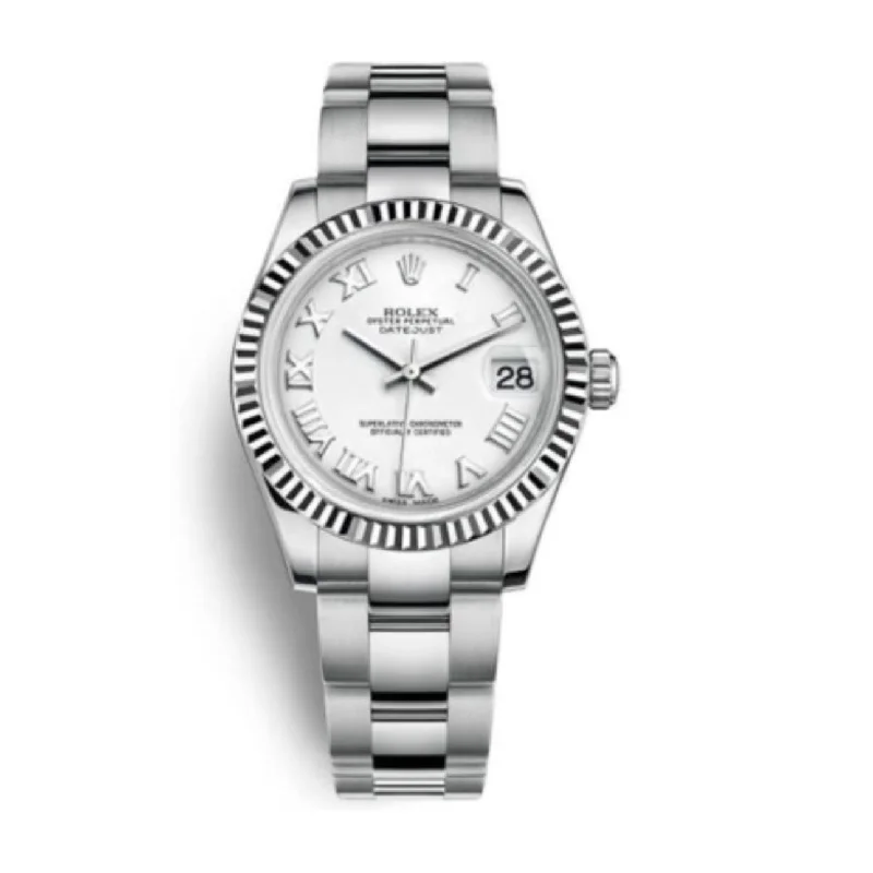 Rolex Datejust 31mm - Ref: 178274-0082 - White Roman Dial, Stainless Steel Oyster Bracelet Women's Watch-Rolex Submariner 116618LB Yellow Gold Watch