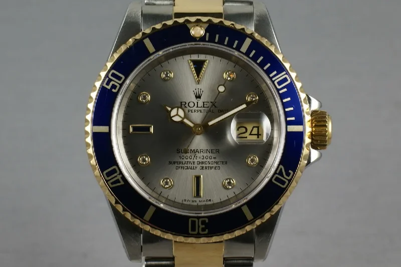 Rolex Submariner 18K/SS 16613 with Slate Serti Dial-Rolex Cosmograph Daytona 116500 Watch