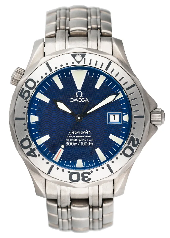 Omega Seamaster 2231.80.00 300M Chronometer Blue Dial Titanium Mens Watch-Omega Seamaster 300M Master Chronometer