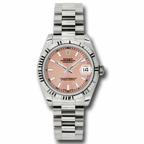 Rolex Datejust 31mm - Ref: 178279 pip - Pink Dial, 18K White Gold President Bracelet Women's Watch-Rolex Submariner 116610LN Watch