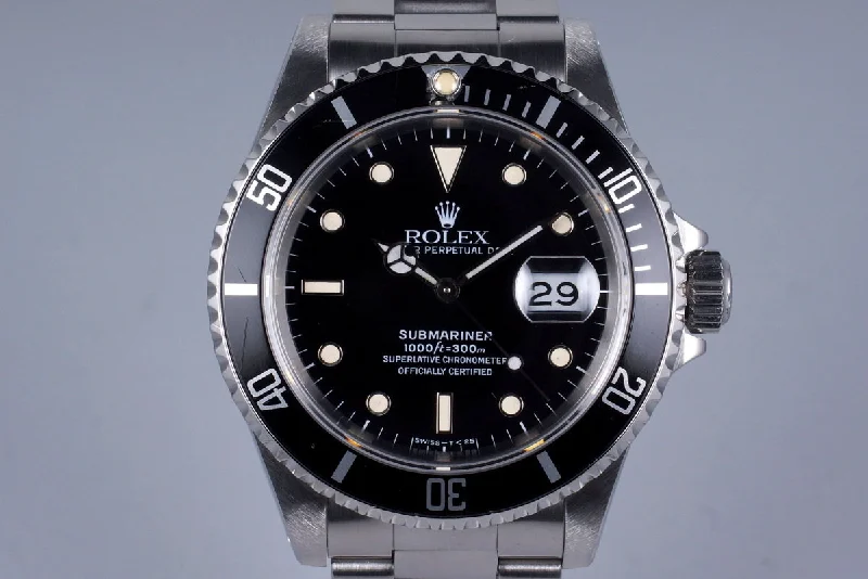 1990 Rolex Submariner 16610 with Box and Papers-Rolex Day-Date 36mm White Dial Watch