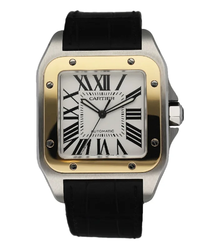 Cartier Santos 100 2656 Stainless Steel Automatic Men's Watch-Cartier C de Cartier Necklace