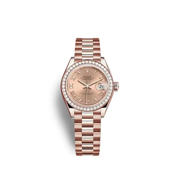 Rolex Lady Datejust 28mm - Ref: 279135rbr-0027 - Rose Dial, 18K Rose Gold President Bracelet Women's Watch-Rolex Explorer II 42mm Watch