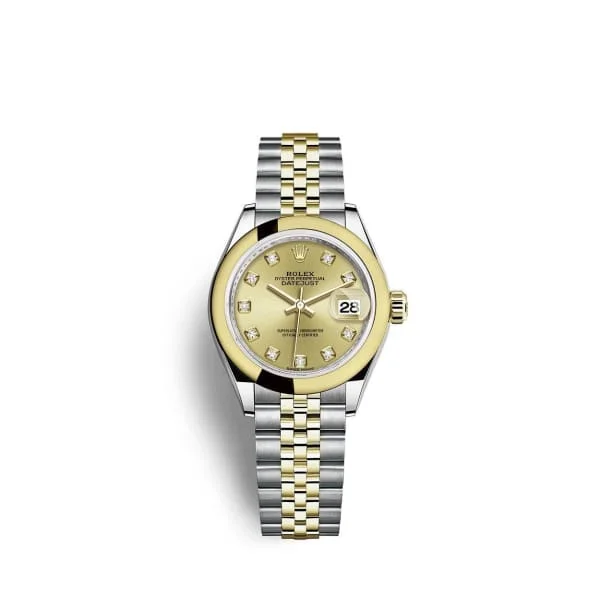 Rolex Lady-Datejust 28mm - Ref: 279163-0011 - Champagne Diamond Dial, Two Tone Stainless Steel & 18K Yellow Gold Jubilee Bracelet Women's Watch-Rolex Cosmograph Daytona 116503 Watch