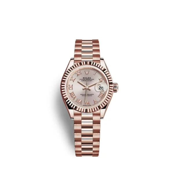 Rolex Lady Datejust 28mm - Ref: 279175-0011 - Sundust Dial, 18K Rose Gold President Bracelet Women's Watch-Rolex GMT-Master II 126710BLRO Pepsi Bezel Watch