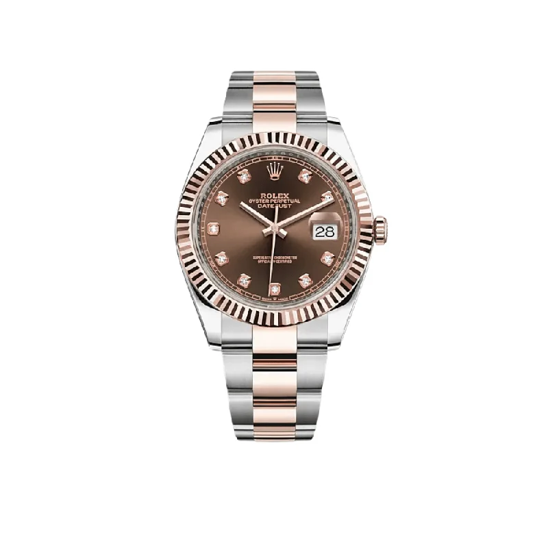 Rolex Datejust 126331 Rose Gold Stainless Steel Chocolate Diamond Dial-Rolex Daytona 116520 Black Dial Watch