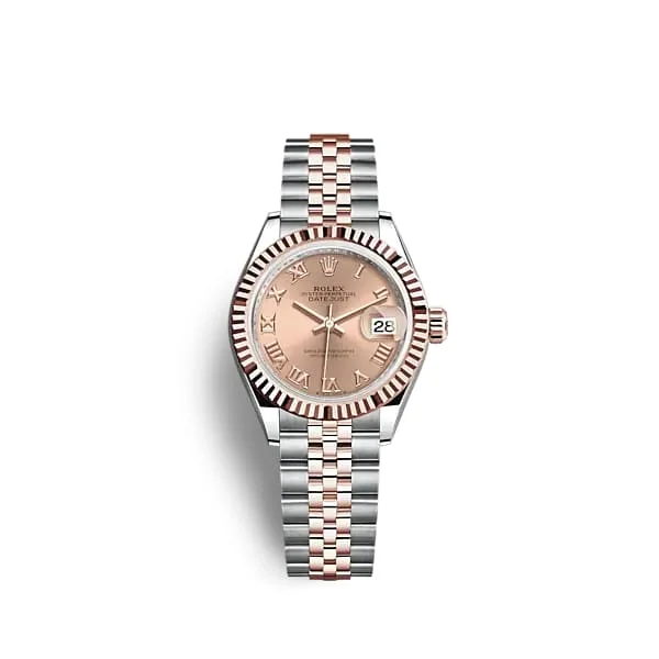 Rolex Lady-Datejust 28mm - Ref: 279171-0025 - Rose Roman Dial, Two Tone Stainless Steel & 18K Rose Gold Jubilee Bracelet Women's Watch-Rolex Milgauss Green Crystal Watch