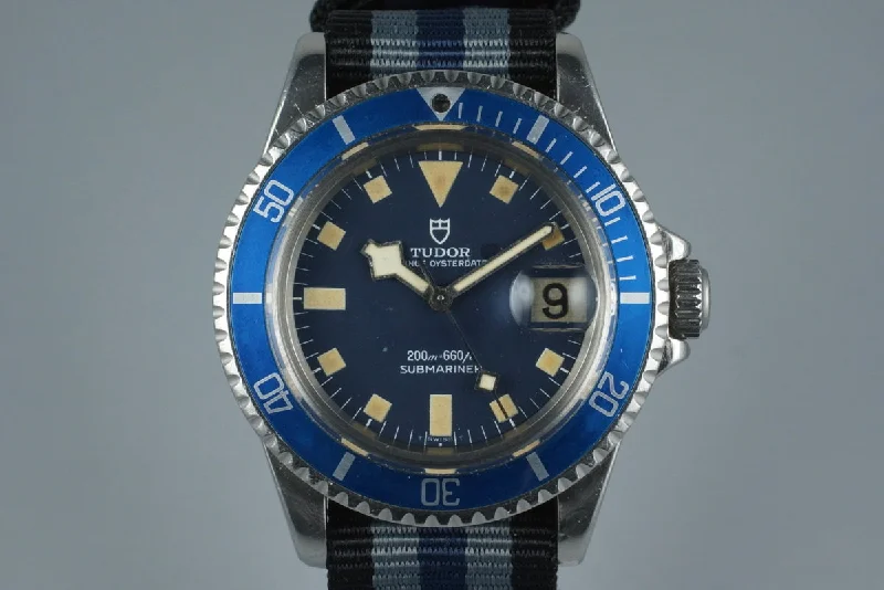 1982 Tudor Submariner 94110 Snowflake with Blue Bezel with Service Papers-Rolex Submariner No Date Watch