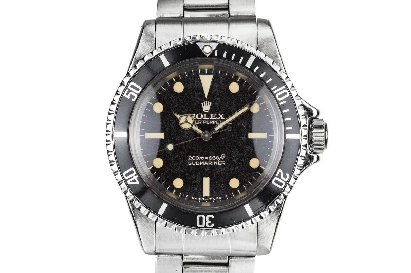 1967 Rolex Submariner 5513 Gilt  "Bart Simpson" Dial with Night Sky Patina-Rolex Milgauss Green Crystal Watch