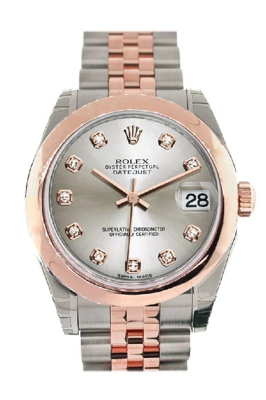 Rolex Datejust 31 Silver Diamond Dial 18K Rose Gold Two Tone Jubilee Ladies Watch 178241-Rolex Yacht-Master 40mm Diamond Dial Watch