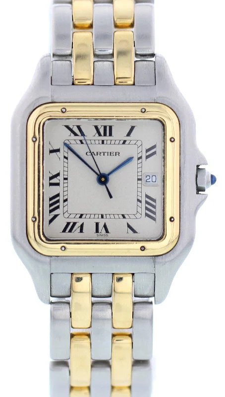 Large Cartier Panthere 18K Yellow Gold Stainless Steel-Cartier Pasha de Cartier Chronograph