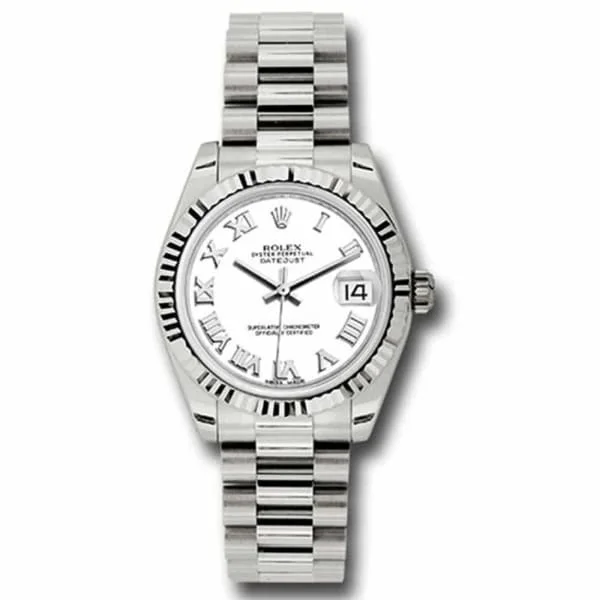 Rolex Datejust 31mm - Ref: 178279 wrp - White Dial, 18K White Gold President Bracelet Women's Watch-Rolex Milgauss Men’s Watch