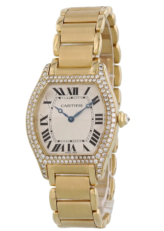 Cartier Tortue Paris 2496 18k Rose Gold Ladies Diamond Watch-Cartier Tank Louis 35mm Watch