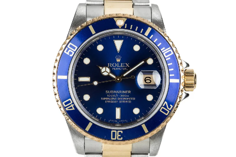 1985 Rolex Two Tone Submariner 16803 Blue DIal-Rolex Milgauss 116400GV Z-Blue Watch