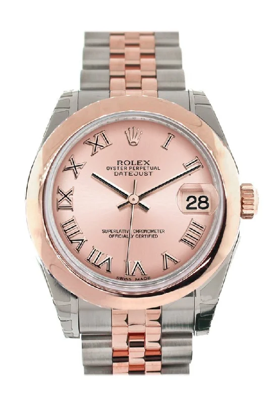 Rolex Datejust 31 Pink Roman Dial 18K Rose Gold Two Tone Jubilee Ladies Watch 178241 Pre-owned-Rolex Explorer 39mm Black Dial Watch