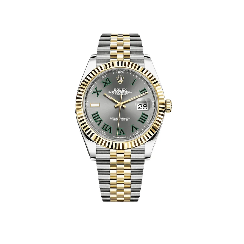 Rolex Datejust 126333 'Wimbledon' Yellow Gold Stainless Steel Slate Jubilee-Rolex Datejust 116234 Black Dial Watch