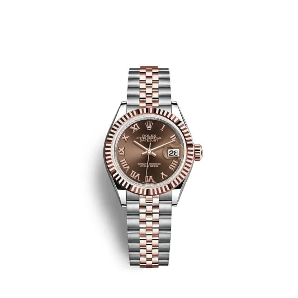 Rolex Lady-Datejust 28mm - Ref: 279171-0009 - Chocolate Roman Dial, Two Tone Stainless Steel & 18K Rose Gold Jubilee Bracelet Women's Watch-Rolex Explorer 42mm Polar Dial Watch