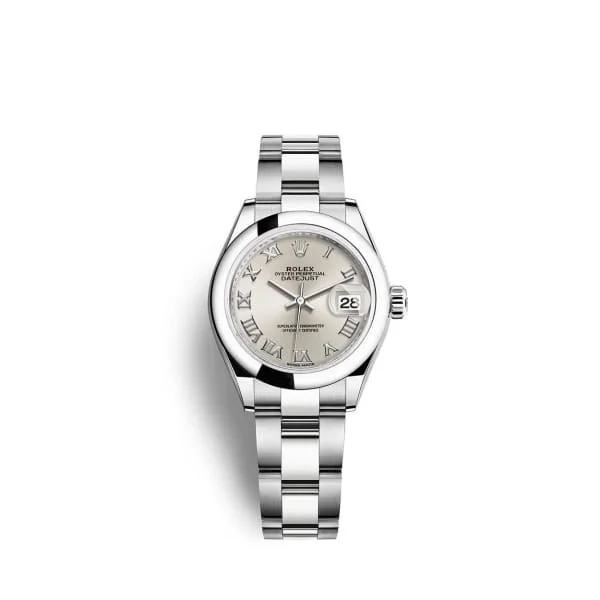 Rolex Lady-Datejust 28mm - Ref: 279160-0008 - Silver Roman Dial, Stainless Steel Oyster Bracelet Women's Watch-Rolex Day-Date 40mm Yellow Gold President Watch