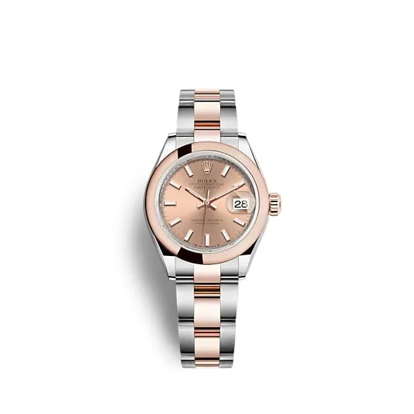 Rolex Lady-Datejust 28mm - Ref: 279161-0024 - Rose Stick Dial, Two Tone Stainless Steel & 18K Rose Gold Oyster Bracelet Women's Watch-Rolex Submariner Date 40mm Watch