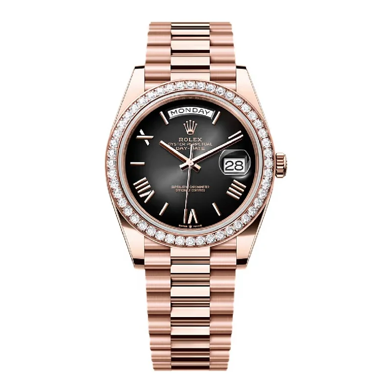 2024 Release Rolex Day-Date 40 mm | 18k Everose gold President bracelet | Slate ombré dial Diamond bezel | Men's Watch 228345RBR-Rolex Explorer 40mm Stainless Steel Watch