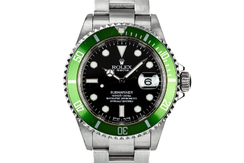 2003 Rolex Green Anniversary Submariner 16610LV MK I Dial with Box and Papers "Y serial"-Rolex Datejust 41mm Steel Watch