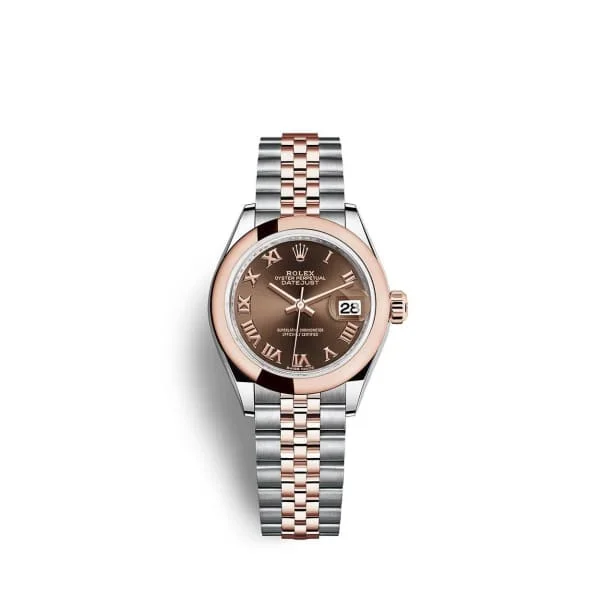 Rolex Lady-Datejust 28mm - Ref: 279161-0009 - Chocolate Roman Dial, Two Tone Stainless Steel & 18K Rose Gold Jubilee Bracelet Women's Watch-Rolex Day-Date 36mm Watch